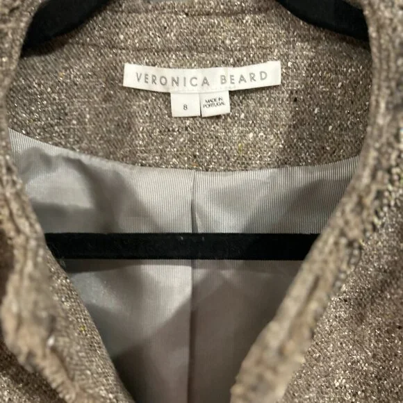 Veronica Beard Wool Tweed Pattern Evening Jacket Size M